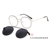 Round Vintage Magnetic Sunglasses Clip on for Men Women Metal Frame