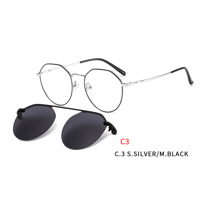 Fashion Magnetic Sunglasses Clip on for Men & Women UV400 Lens Clear Eyeglasses
