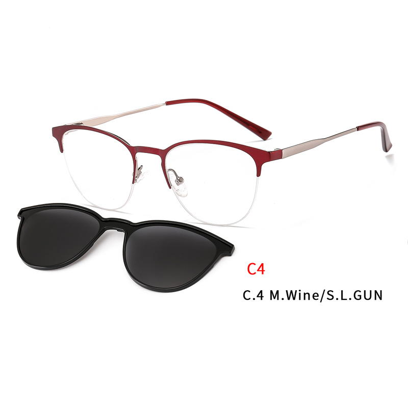 2 In 1 Magnet Clip On Sunglasses Women Metal Shades Sun Glasses Optical Myopia Eyeglasses Frame