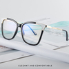 Women TR90 Fashion Computer Eyeglasses Plastic Titanium Cat Eye Anti Blue Light Optical Glasses Frames