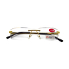 Rimless metal reading glasses for men gold color