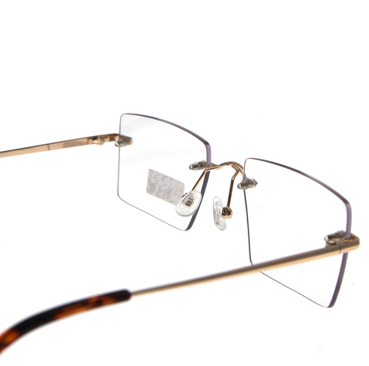 Gold Frames Rectangular Optical Eyeglass Rimless Glasses Frames Men