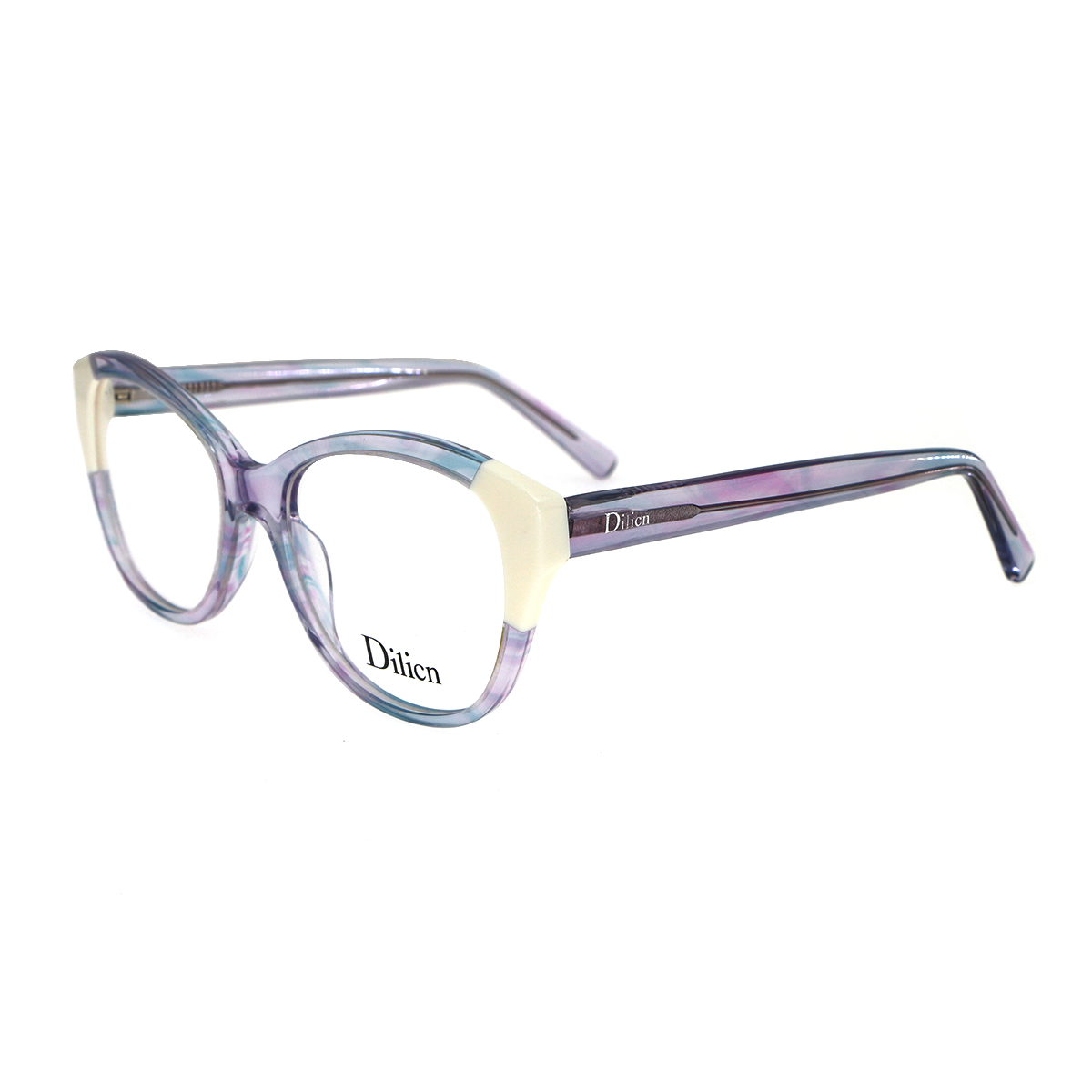 DILICN 2023 New Fashion Women's Spliced ​​Color Acetate Optical Frame Model 23663 Cat eye frame