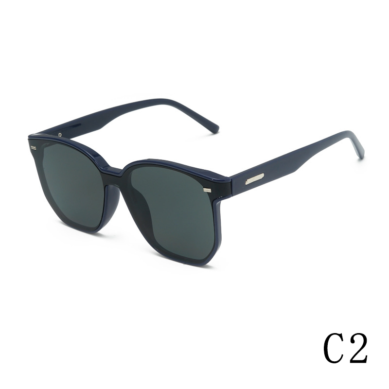 2024 new square frame UV protection rivet TR90+PC men's and women's sunglasses