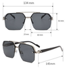 2024 New Half Frame Metal + PC Driving Anti-UV Sunglasses