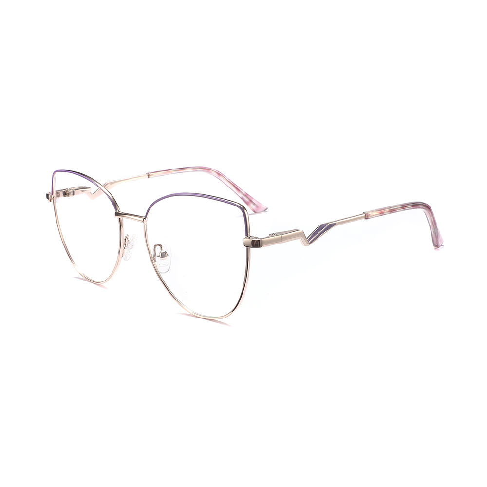 Unisex Spectacles Frames Cat Eye Glasses Metal Optical Frame for Men Women 2024