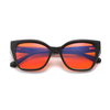 High quality acetate eyeglasses frame orange red lens computer glasses 99% blue light blocking anti ray glasses women men