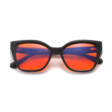 High quality acetate eyeglasses frame orange red lens computer glasses 99% blue light blocking anti ray glasses women men