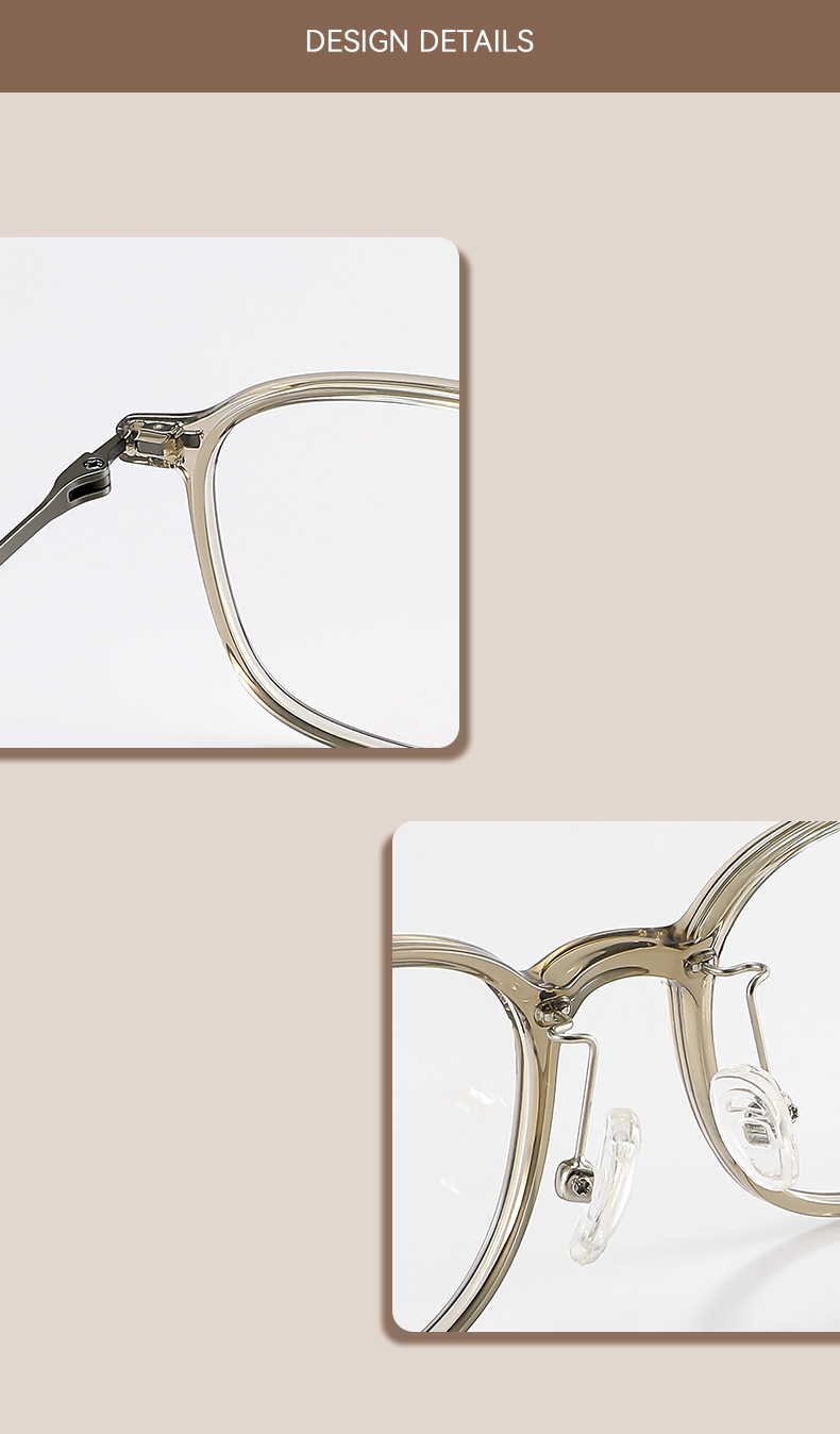 2024 New ultra light frame simple and stylish and not easily corroded TR90+ pure titanium ladies optical frame