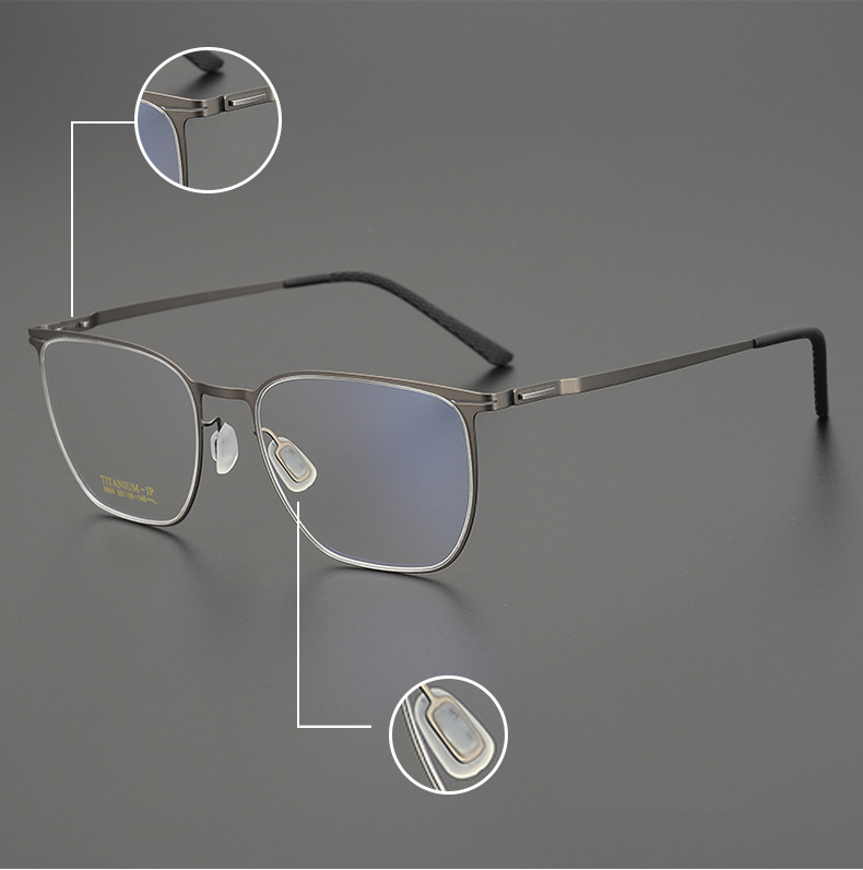 2024 new business retro pure titanium full frame ultra light men's optical frame