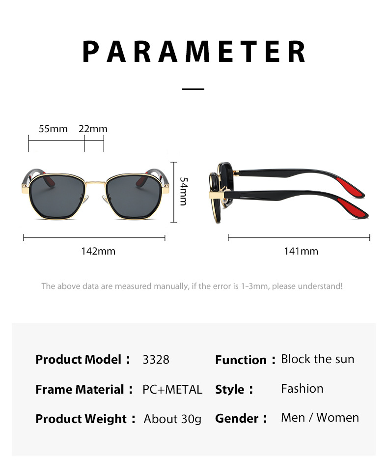 2024 New Retro Steampunk Sun glasses Metal Plastic Sunglasses For Women