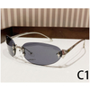 2024 high quality Hot Selling Popular New Men's And Women's Outdoor Sunscreen Fashion Rimless Metal Oval Sunglasses