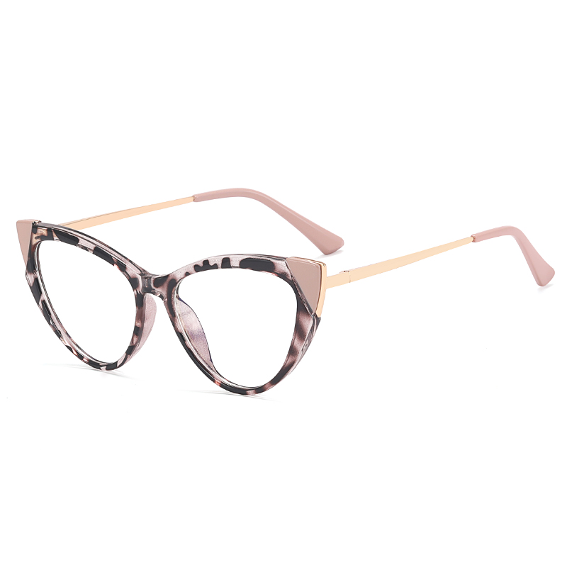 DILICN new spliced ​​two-color optical frame fashionable women's cat eye wholesale European and American best-selling models