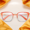 DILICN new spliced ​​two-color optical frame fashionable women's cat eye wholesale European and American best-selling models