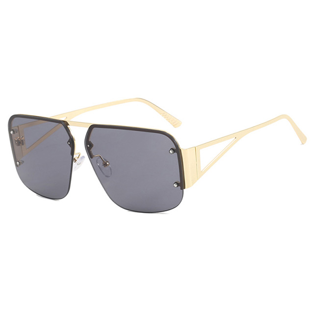 Square sunglasses fashionable sunglasses European and American retro half frame