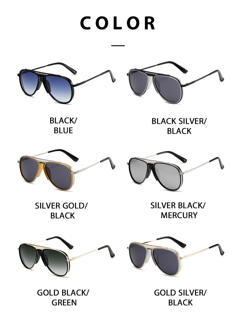 2024 Men's Metal Pilot Sunglasses Vintage Double Beam Pilot Sunglasses Top quality metal shades UV Lens Fashion Sunglasses