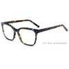 DILICN new acetate fiber optical frame female rectangular colorful splicing fashion frame LM2324