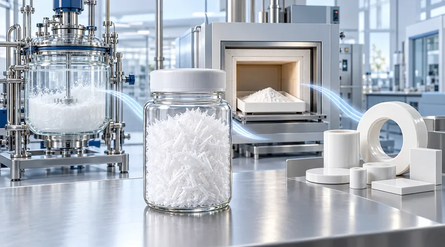 Kristal zirkonil klorida oktahidrat digunakan untuk memproduksi bubuk zirkonia dan komponen keramik teknis