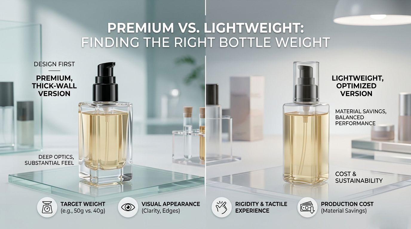 Bouteilles De Cosmétiques Épaisses Contre Légères: Pouvez-vous Perdre Du Poids Sans Perdre Le Look Premium?