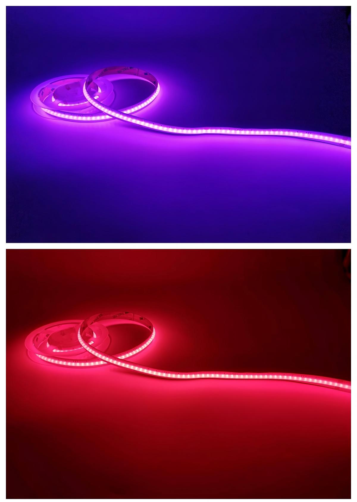 RGBWW COB LED strip acara warna b&eacute;da