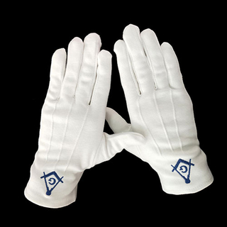York Scottish White Square Compass Glove