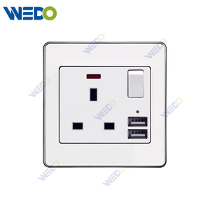 C73 13A SWITCHED SOCKET+2USB Wall Switch Switch Wall Switch Socket Factory Simple Atmosphere Made In China 4 Gang 4 Wire 