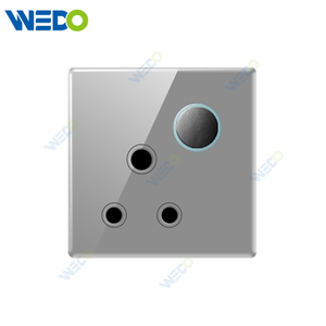 S6 Series 15A Switched Socket with LED Light Ring 250V Light Electric Wall Switch Socket Tempered Glass Material Modern Sockets