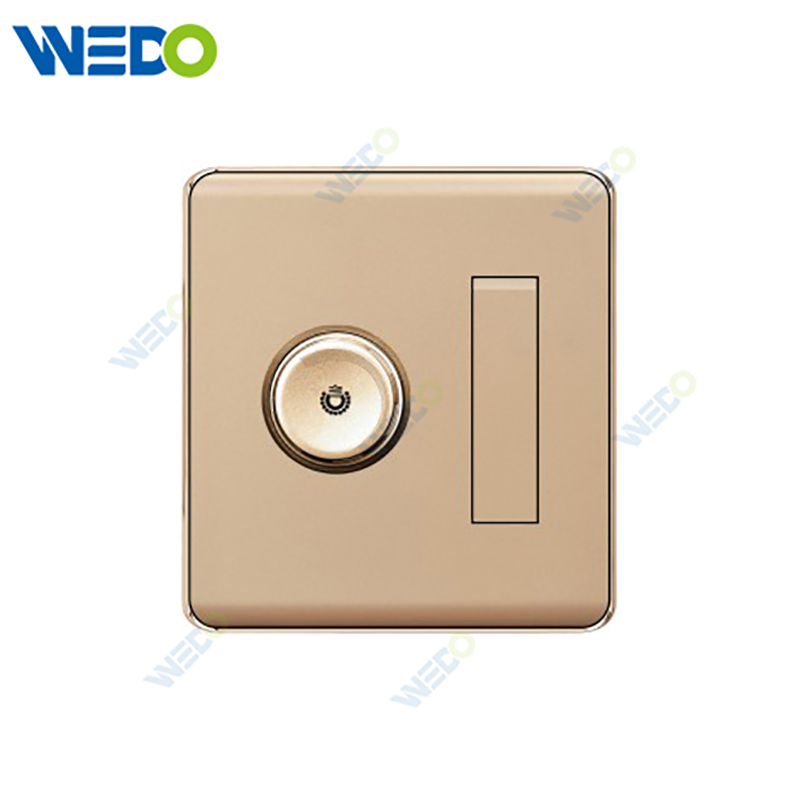 K2-P Series 1 Gang Switch Dimmer Switch Fan Dimmer 500W/1000W 250V Light Electric Wall Switch Socket 86*86cm PC Material with Chrome Frame Home Switches Twist Pattern
