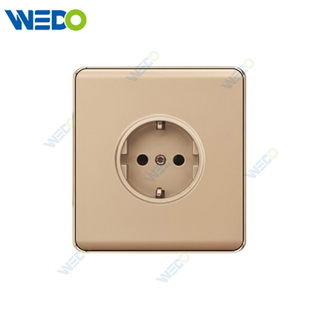 K2-P Series Germany Socket 250V Light Electric Wall Switch Socket 86*86cm PC Material with Chrome Frame Home Switches Twist Pattern