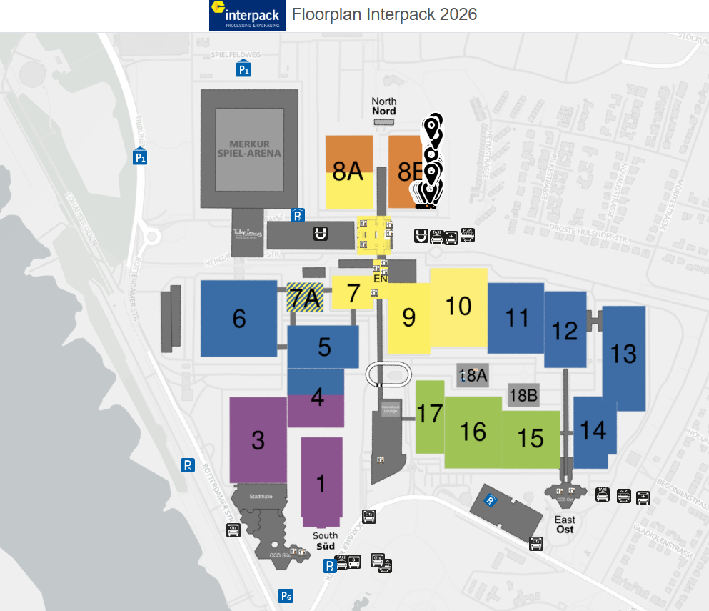 Plan du plan d'&eacute;tage Interpack 2026