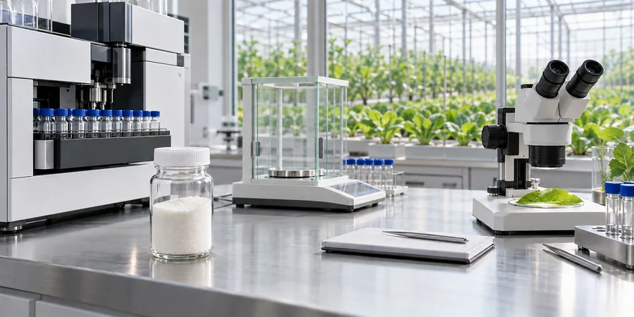 Laboratoř technick&eacute; kontroly kvality chlorantraniliprolu s testov&aacute;n&iacute;m HPLC a kontrolou listů plodin