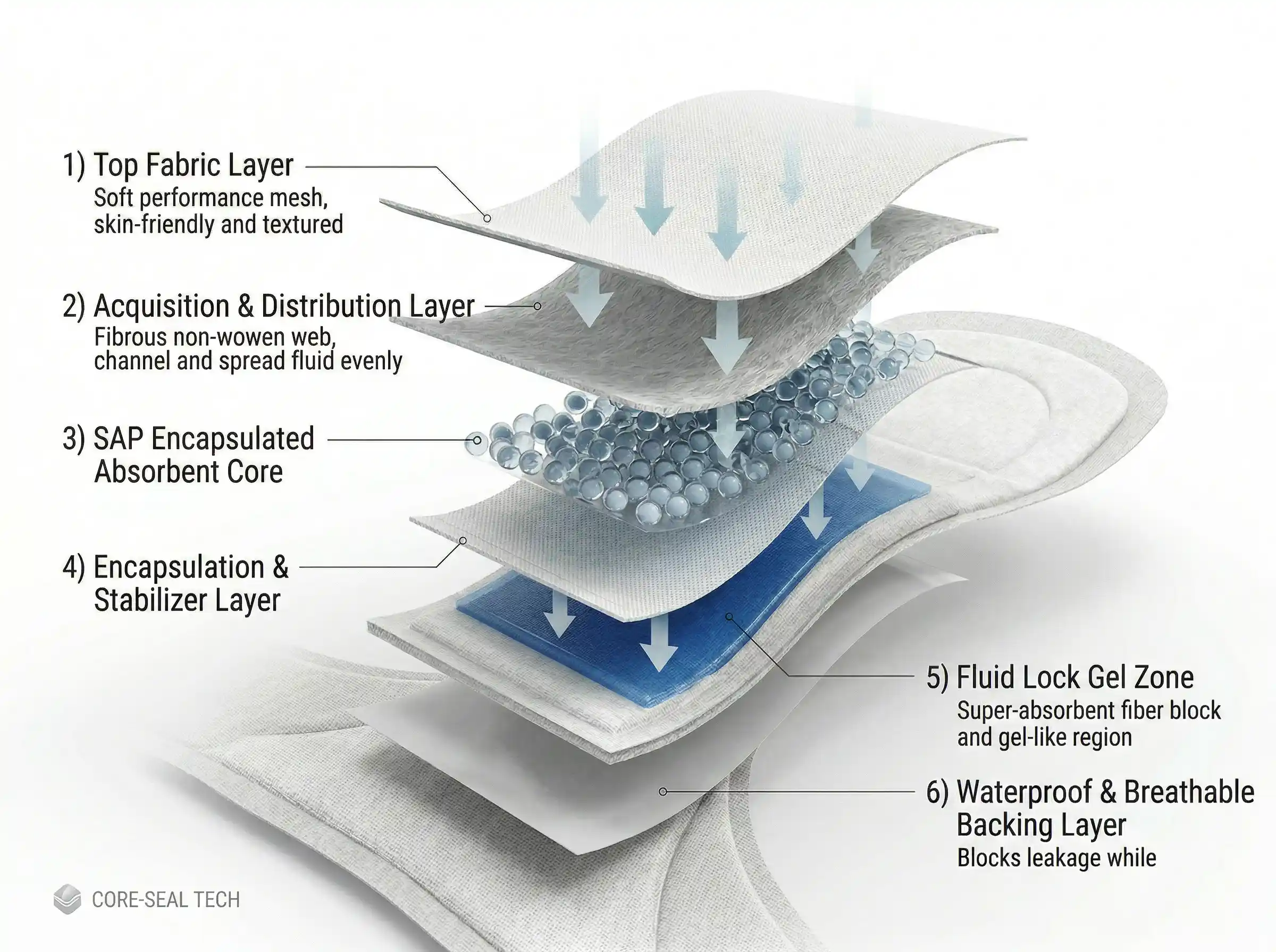 Estructura central del absorbente del paquete SAP.webp