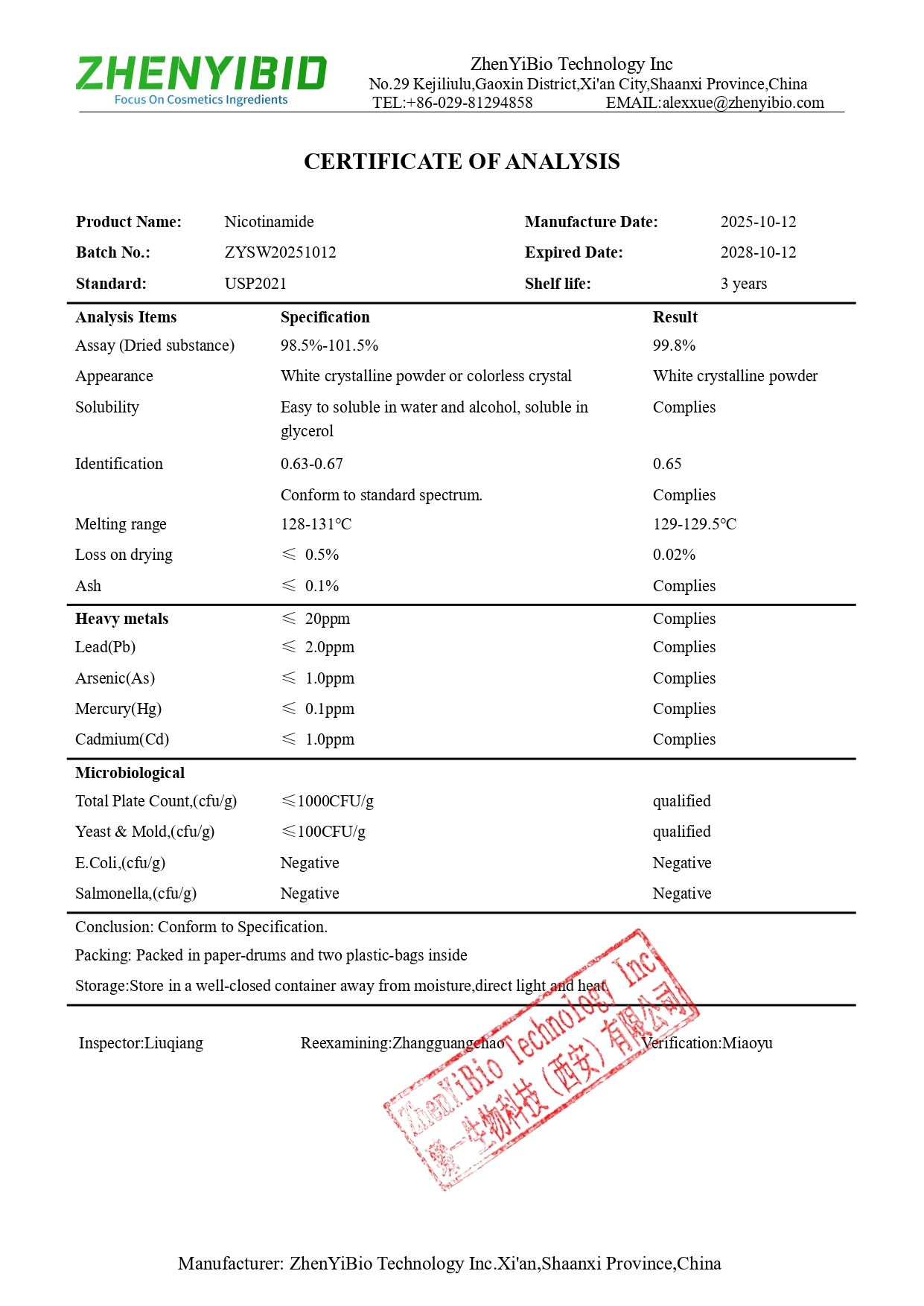 COA of Nicotinamide_page-0001