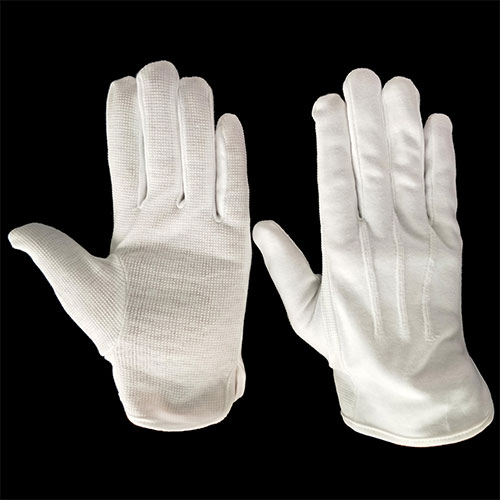 Anti Slip White Cotton Gloves for Funeral 