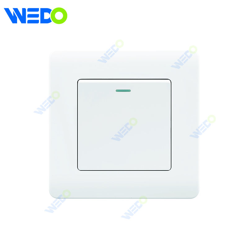 C20 86mm*86mm Home Switch White/silver/gold 1gang 1way 1gang 2 Way 1 Gang 4 Way Light Electric Wall Switch PC Cover with IEC Certificate