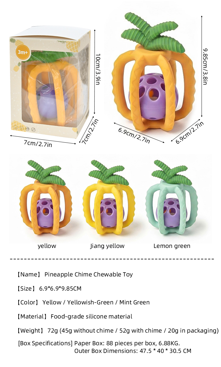  Silikon Ananas Diş &Ccedil;ıkarma &Ccedil;ıngırak Topu OEM (1).jpg