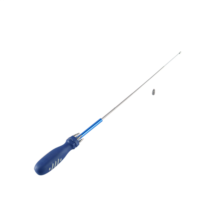 6 in 1 rubber handle screwdriver with extension bit holder 