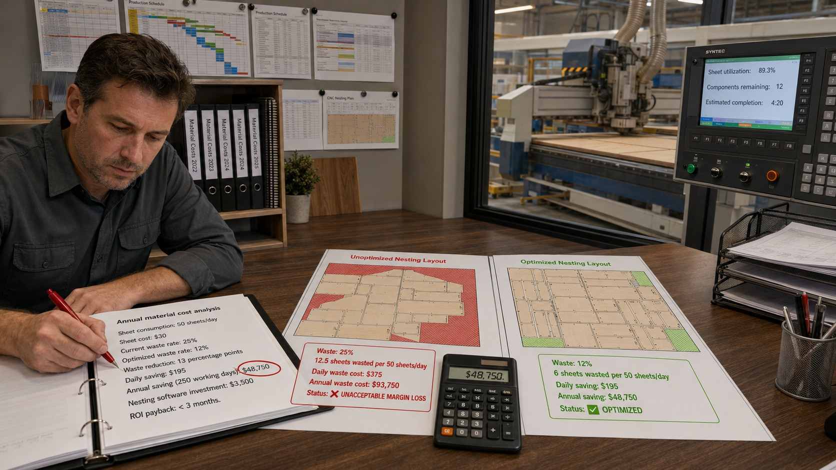 CNC Nesting Router: Jak maximalizovat využit&iacute; archů a sn&iacute;žit v&yacute;robn&iacute; n&aacute;klady