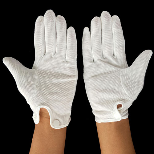 Dotted Palm Funeral Formal Dress Gloves