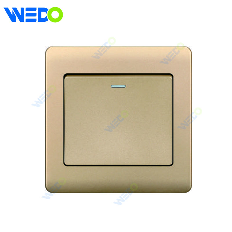 C50 Home Switches 1G 16A 250V Light Electric Wall Switch Socket 86*86cm White/gold/silver/brush Gold/wood/brush Silver