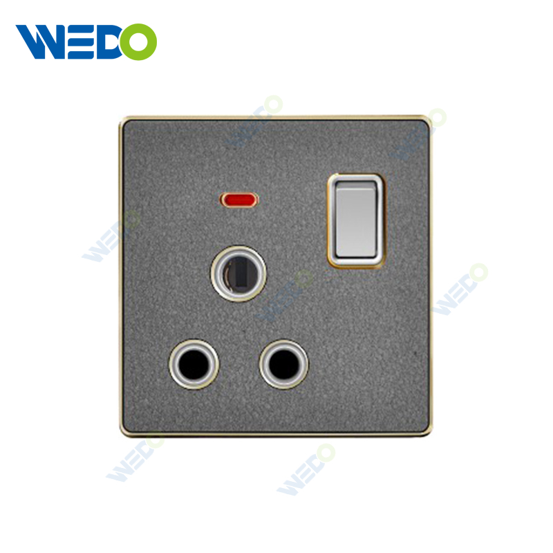 ULTRA THIN A1Series 15A switch socket w/without neon Acrylic / Leather Different Color Different Style Fashion Design Wall Switch 