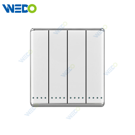 S2-W Home Switches 4G 16A 250V Light Electric Wall Switch Socket 86*86cm PC Material with Chrome Frame