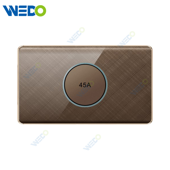K2-b Series 45A Switch with Led Light Ring 250V Light Electric Wall Switch Socket PC Material with Chrome Frame Home Switches