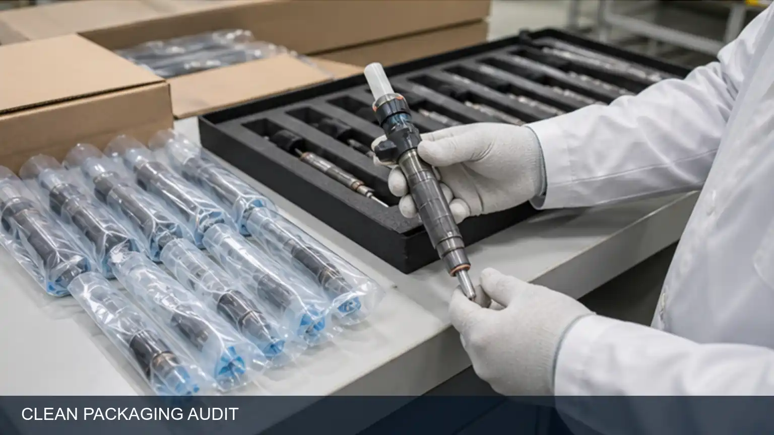 Čist&yacute; obal a audit kontroly kontaminace u přijat&yacute;ch pro těžk&yacute; provoz dieselov&yacute;ch vstřikovačů