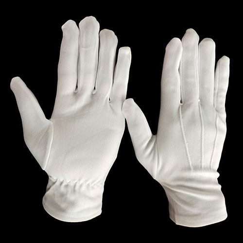 Flexible Wrist White Tuxedo Ceremony Gloves