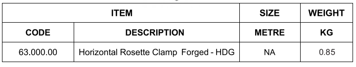 Horizontal Rosette Clamp
