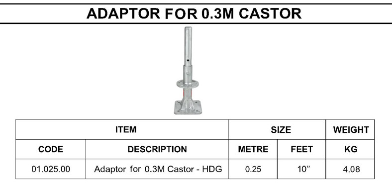 ADAPTOR FOR 0.3M CASTOR