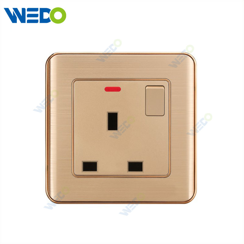C32 Aluminium New Design Customized Factory Pc Wall Switch And Socket 13A Switched Socket with Neon/without Neon