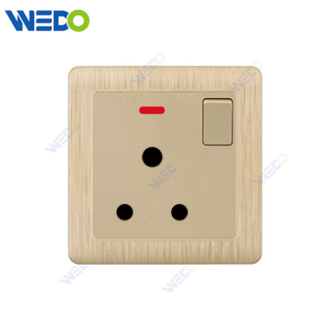 C20 86mm*86mm Home Switch White/silver/gold 15A SOCKET Light Electric Wall Switch PC Cover with IEC Certificate