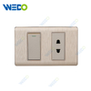 A31 High Quality Home UK Standard Aluminum Electric Wall Socket Switch 1gang 2 Pin Socket